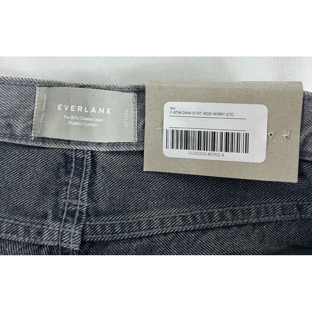 Everlane The 90s Cheeky Jean Womens 27 Crop Gray 100% Cotton Button Fly NWT‎ - Picture 11 of 13